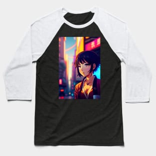 Cute Japanese girl anime,Vintage 90's anime style. Baseball T-Shirt